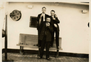 Br Stracke, Mueller and Nissl on boat to Australia