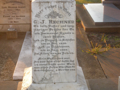Rechner tombstone in cemetery